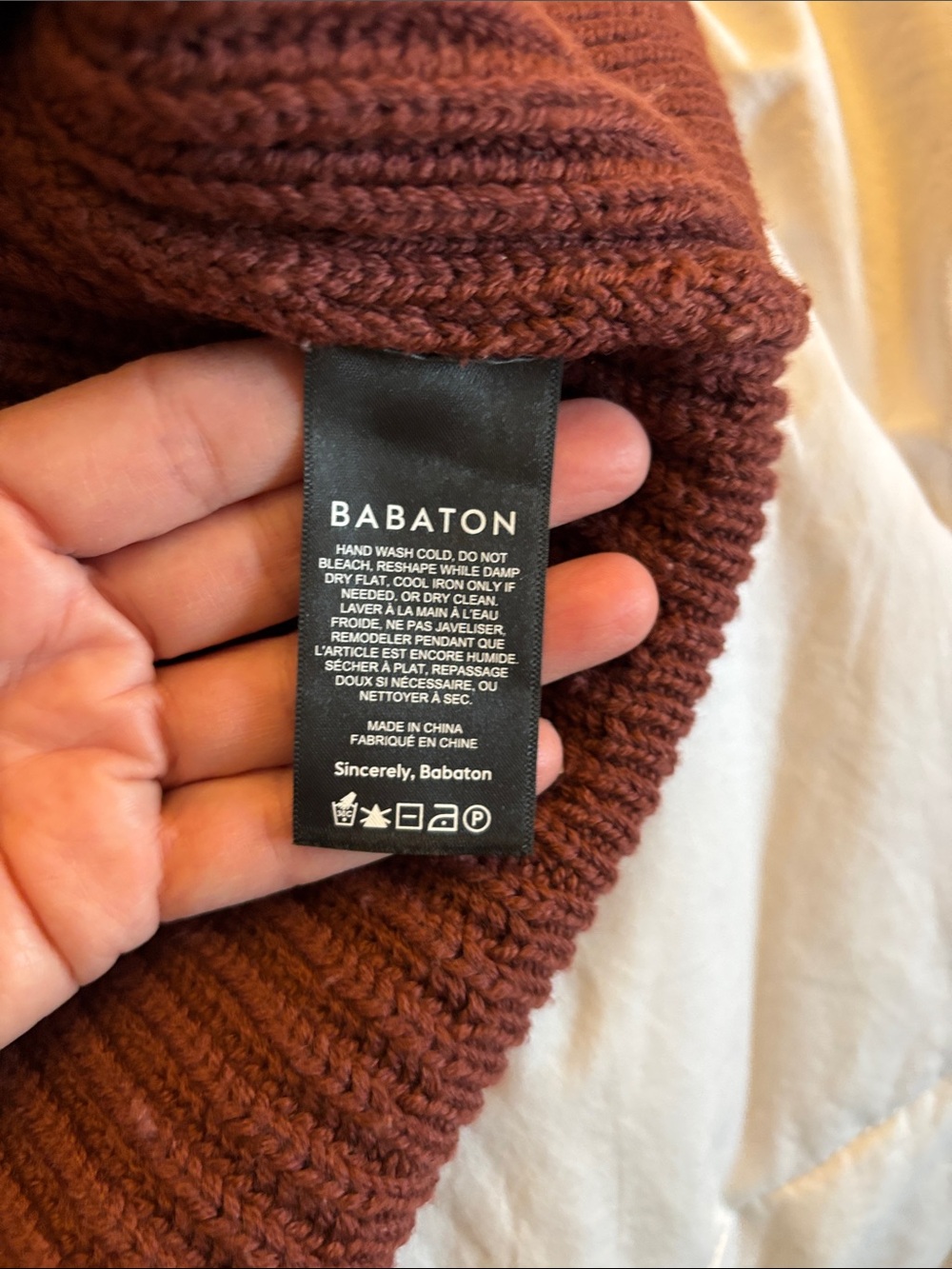 Babaton 100% Merino Wool Oversized Rusty Brown Size Small - Picture 7 of 11